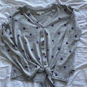 E&M blue and purple polka dot sweater!
